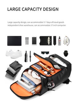 Skycare Skycare 45L Business Travel Backpack, Expandable Waterproof Laptop Bag with Independent Shoe Compartment, USB Charging Port, Anti-Theft Pocket, and Thermal Side Pockets  - Image 3