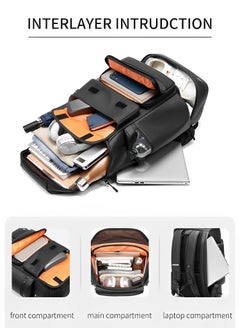 Skycare Skycare 45L Business Travel Backpack, Expandable Waterproof Laptop Bag with Independent Shoe Compartment, USB Charging Port, Anti-Theft Pocket, and Thermal Side Pockets  - Image 5
