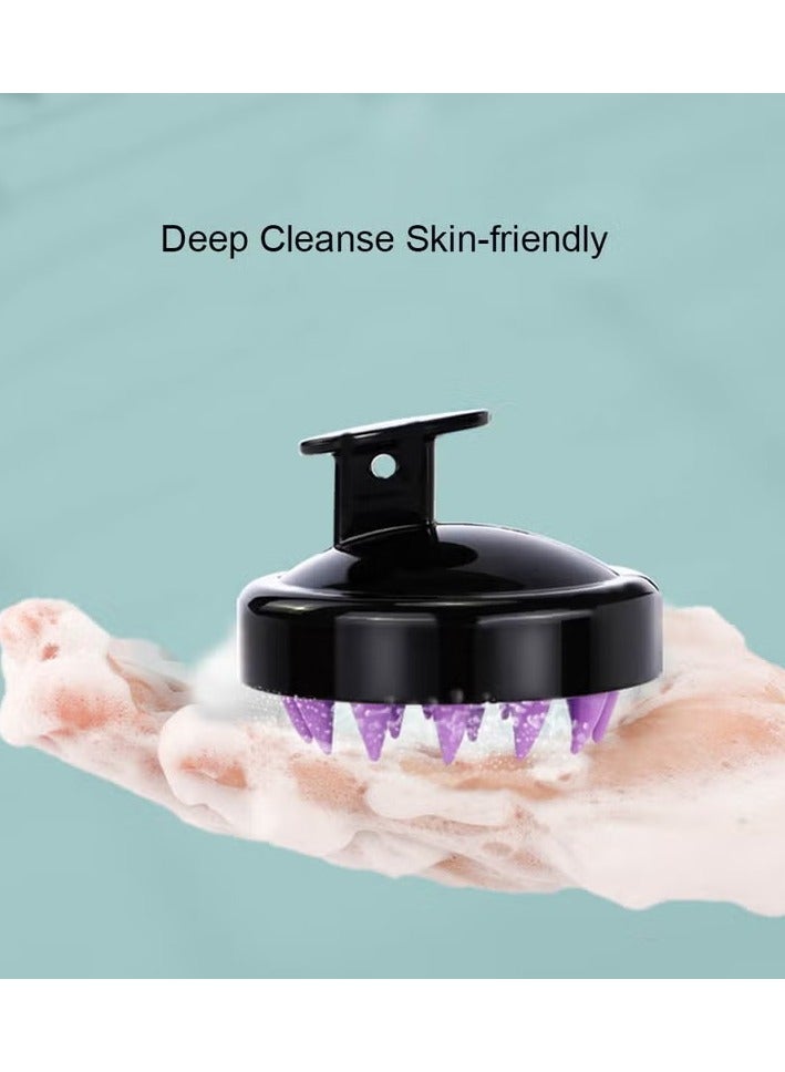 أوريتي مشط تدليك فروة الرأس والشامبو الناعم من السيليكون باللون الأسود 8 × 8 × 8 سم - Image 2