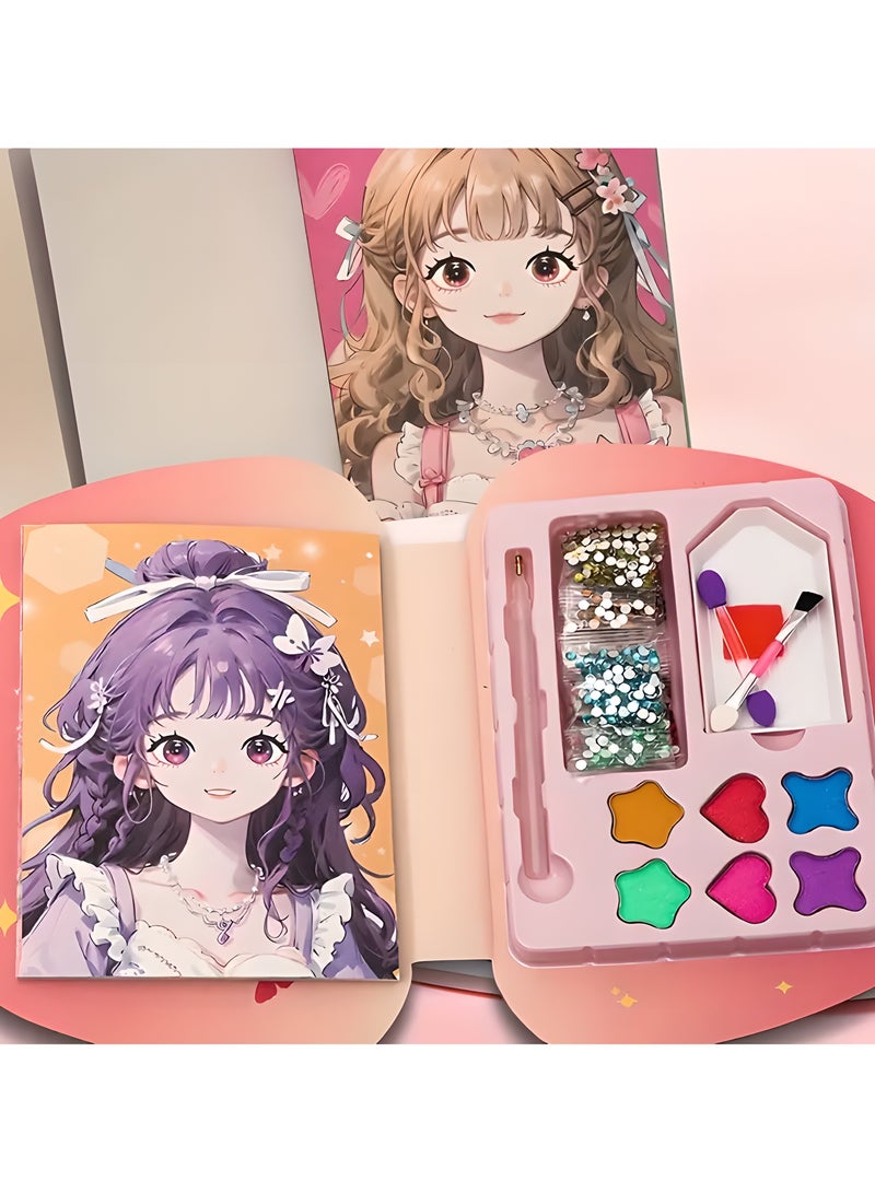 LIXADA DIY Sparkle Diamond Princess Makeup Bag Kit - Handmade, Colorful Bead & Sequin Decal Set for Girls | Ideal for New Year, Birthday, Mother's Day & More, Beauty Accessories, Perfect for Winter, New Year, Gift for Kids Age 4+ - Image 4