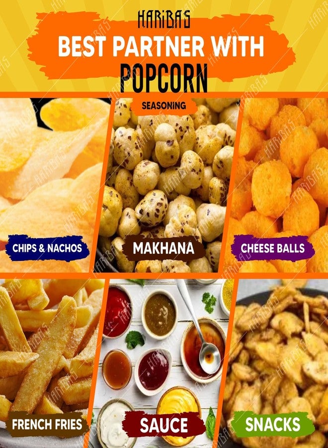 HARIBAS Combo Pack Of 5 Pop Corn Seasoning Powder | Tasty Powder, 50 G Each, Sprinkle On Maggie/French Fries | Cheddar Cheese, Cream Butter & Onion, Tomato Chilli, Thai, Pudina For Popcorn, Nacho - Image 3