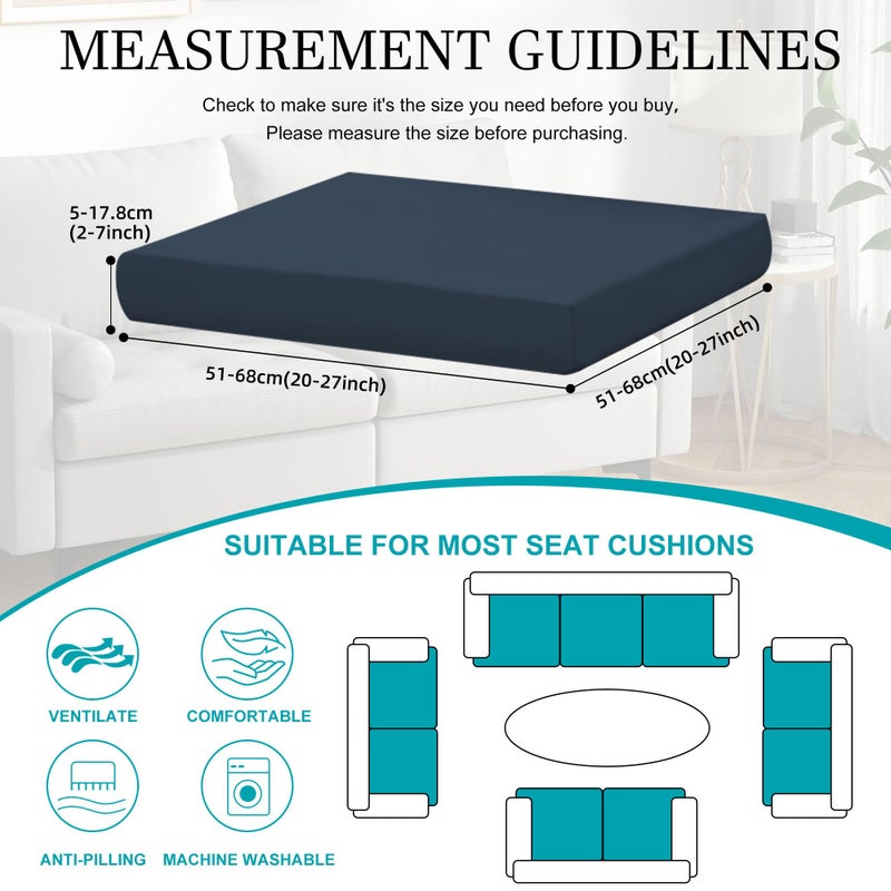 BIETYONE 14Pcs Stretch Patio Cushion Covers,Outdoor Couch Covers Replacement,Outdoor Couch & Sofa Slipcovers,for Patio Furniture Cushion Covers,Washable Reusable Furniture Protector (Gray Blue,Cover Only) - Image 2