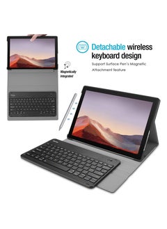 Procases ProCase Keyboard Case for Surface Pro 7 Plus(2021) / Pro 7 (2019) /Pro 6 (2018) /Pro 5 (2017) /Pro 4 (2015) 12.3", with Magnetically Detachable Wireless Keyboard -Black  - Image 3