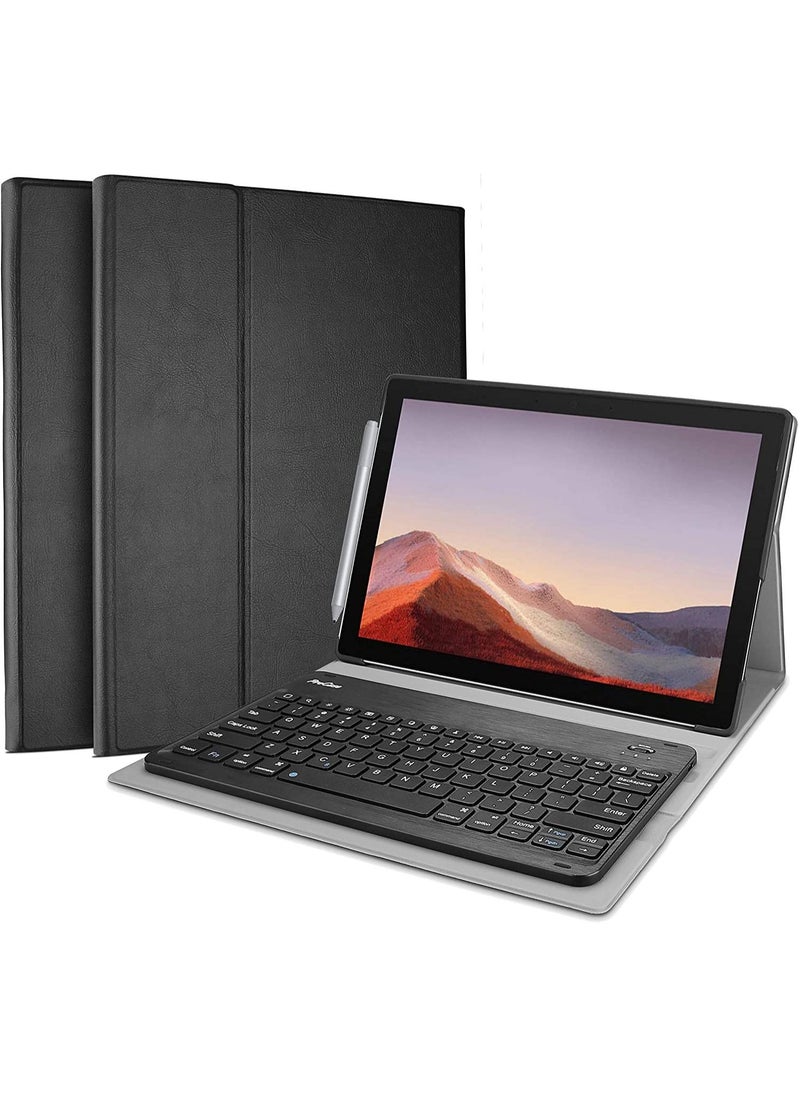 Procases - ProCase Keyboard Case for Surface Pro 7 Plus(2021) / Pro 7 (2019) /Pro 6 (2018) /Pro 5 (2017) /Pro 4 (2015) 12.3", with Magnetically Detachable Wireless Keyboard -Black - Image 1