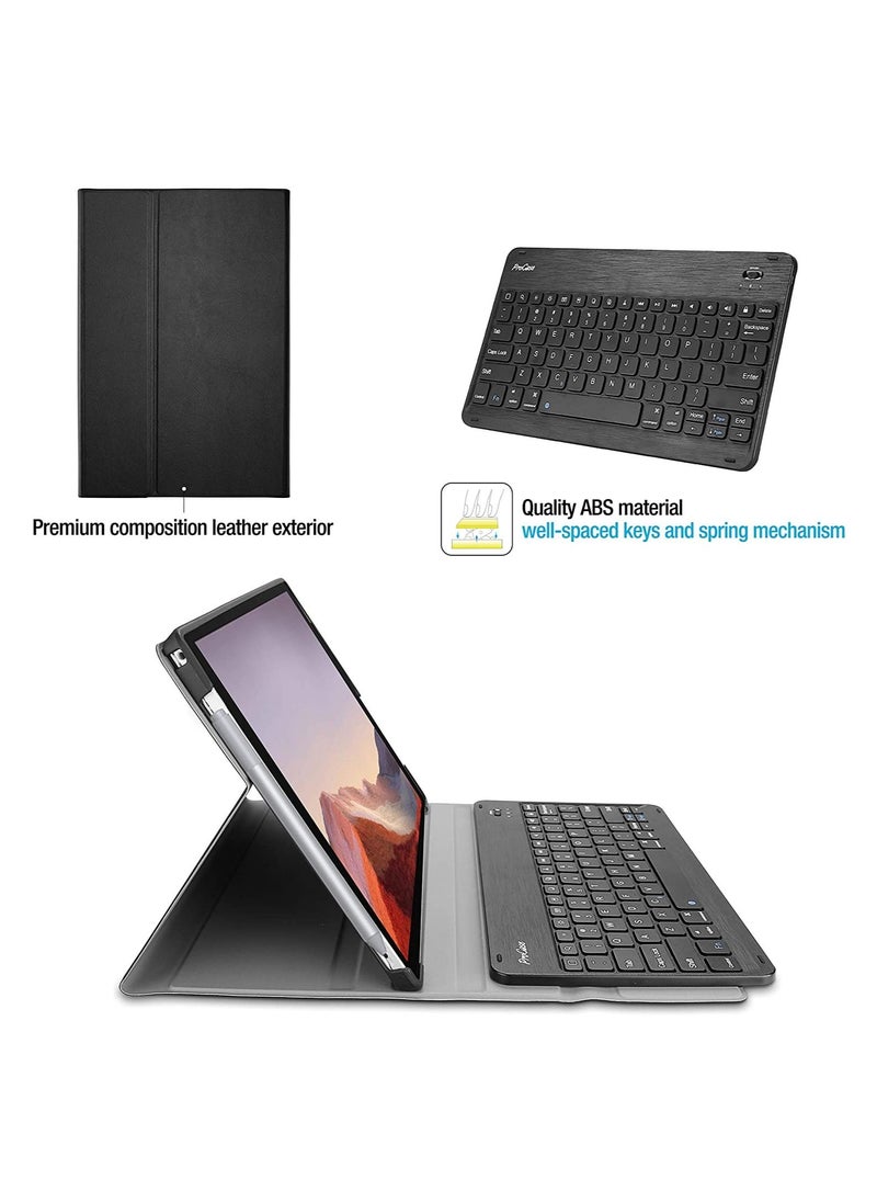 Procases - ProCase Keyboard Case for Surface Pro 7 Plus(2021) / Pro 7 (2019) /Pro 6 (2018) /Pro 5 (2017) /Pro 4 (2015) 12.3", with Magnetically Detachable Wireless Keyboard -Black - Image 1