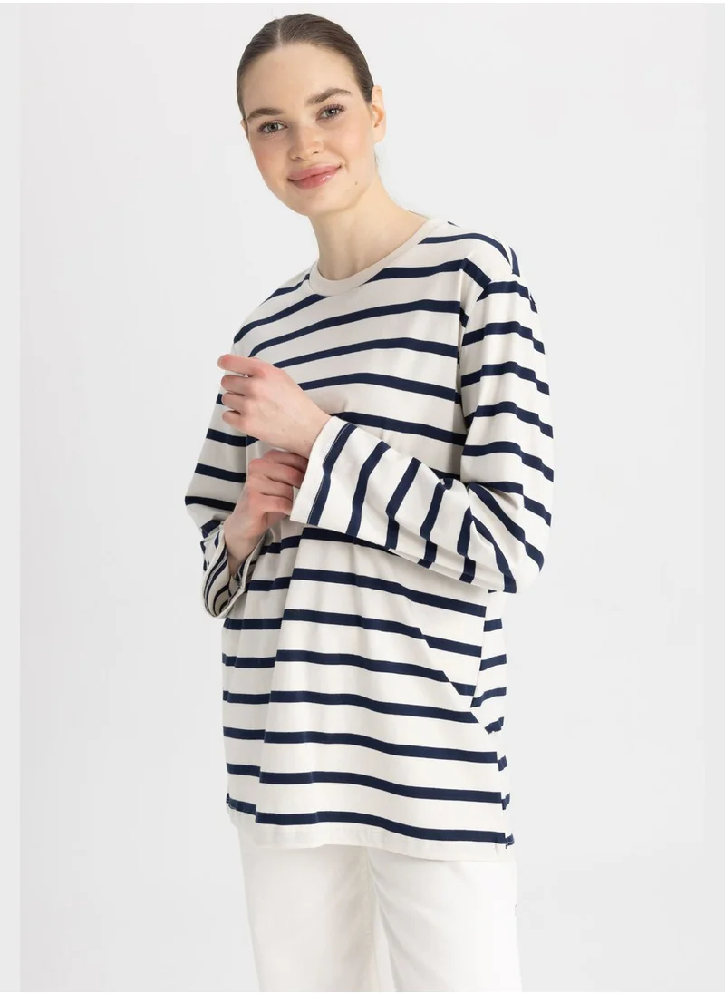 ديفاكتو Crew Neck Stripe Tunic Table