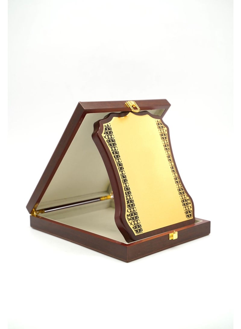 ركس درع تكريم فاخر مع صندوق خشبي مقاس S و لوحة نحاسية للطباعة 69411