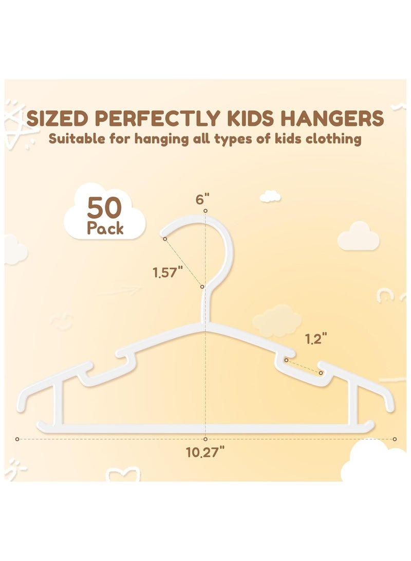 RATSAW Kids Plastic Hangers Baby Clothes Hangers for Closet 50 Packs Non-Slip Toddler Hangers for Infant Child Clothing Small Children Hangers for Pants Coats Skirts - Image 2