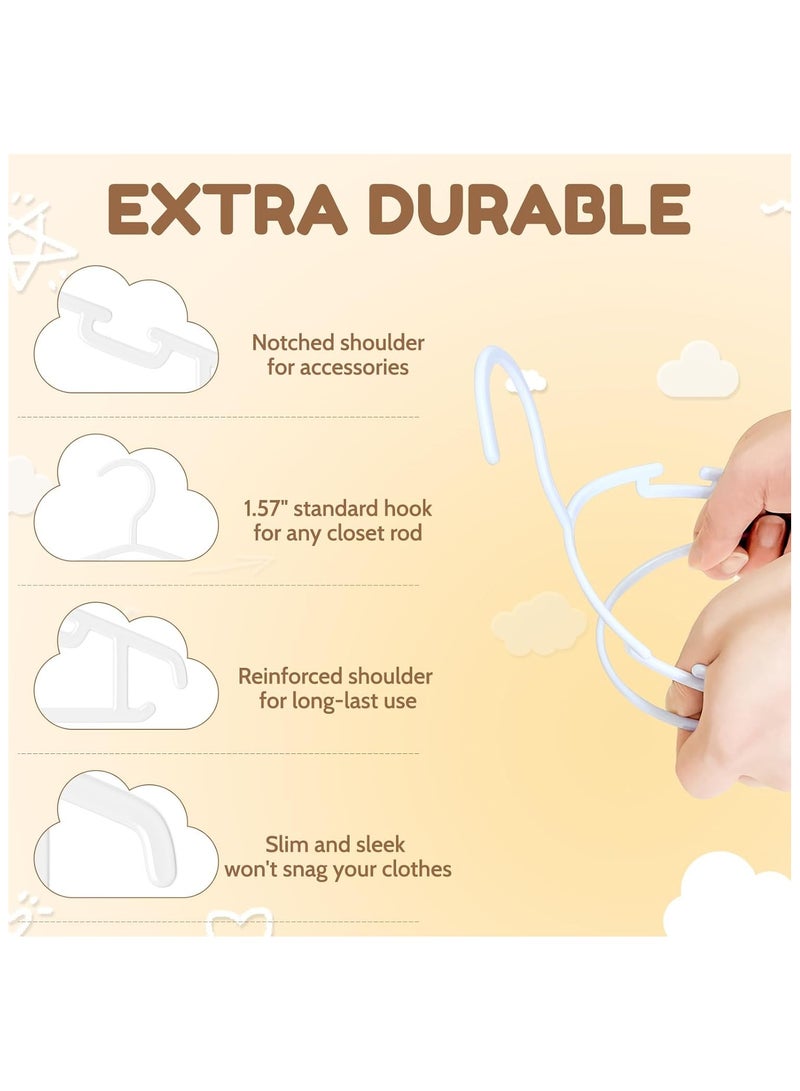 RATSAW Kids Plastic Hangers Baby Clothes Hangers for Closet 50 Packs Non-Slip Toddler Hangers for Infant Child Clothing Small Children Hangers for Pants Coats Skirts - Image 3