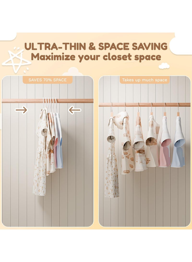RATSAW Kids Plastic Hangers Baby Clothes Hangers for Closet 50 Packs Non-Slip Toddler Hangers for Infant Child Clothing Small Children Hangers for Pants Coats Skirts - Image 5