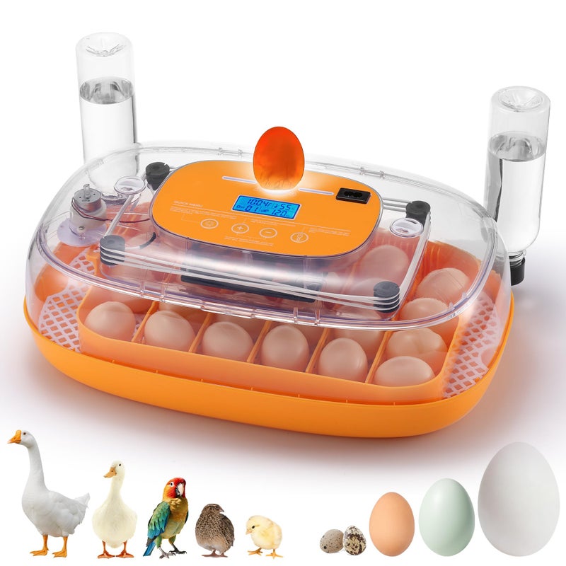 TURBRO 24 Egg Incubator with Automatic Egg Turning, Incubator for Hatching Eggs with Auto-Temperature and Humidity Control, Egg Candler, for Chicken, Duck, Quail, Use in Farm, Home, Classroom, Lab - Image 1