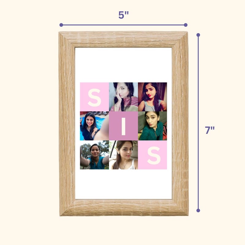YOUR GIFT STUDIO Customized Photo Frame Gift for Sister Personalised Photo Frame With Photo Upload For Sister Birthday Gift for Sister - Image 4