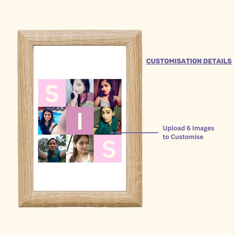 YOUR GIFT STUDIO Customized Photo Frame Gift for Sister Personalised Photo Frame With Photo Upload For Sister Birthday Gift for Sister - Image 3