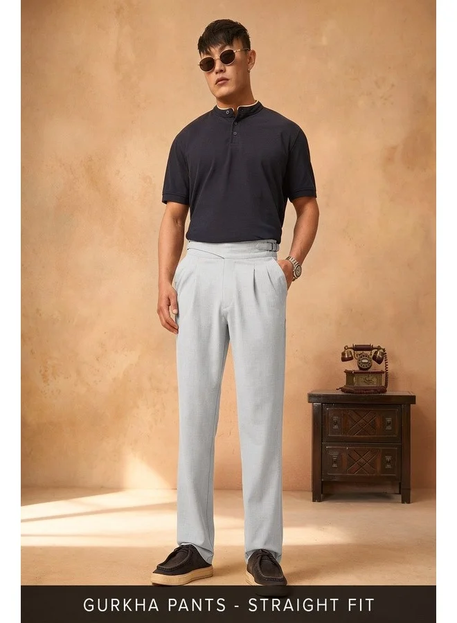 The Souled Store The Souled Store Men Gurkha Steel Grey Pants