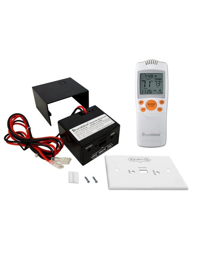 Durablow TS1003 On/Off Gas Fireplace Remote Control Kit + Thermostat + Timer with LCD Screen for Modulating Variable Flame Servo Motor Gas Valves, Replaces Wall Switch | Thermostat Control Module - Image 1