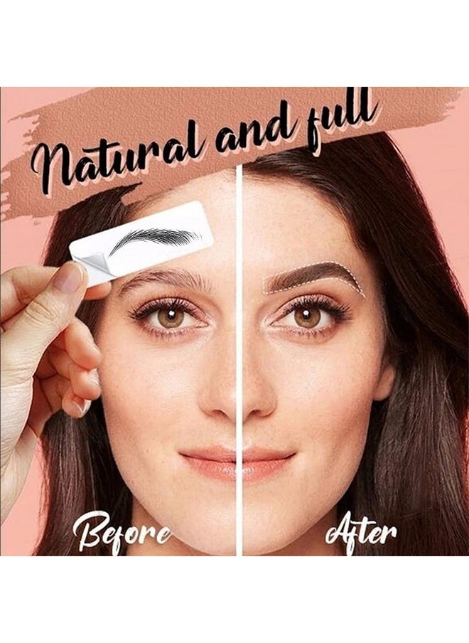 Molain Molain 4D Hair-Like Eyebrow Tattoos Stickers 12 Sheets Waterproof Long-lasting Eyebrow Transfers Stickers Peel Off Eyebrow Sticker for Eyebrow Grooming Shaping 1 Style 132 Pairs (Classic Style)  - Image 2