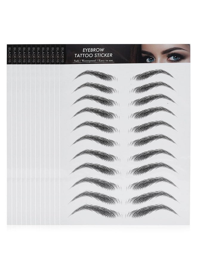 Molain Molain 4D Hair-Like Eyebrow Tattoos Stickers 12 Sheets Waterproof Long-lasting Eyebrow Transfers Stickers Peel Off Eyebrow Sticker for Eyebrow Grooming Shaping 1 Style 132 Pairs (Classic Style)  - Image 1
