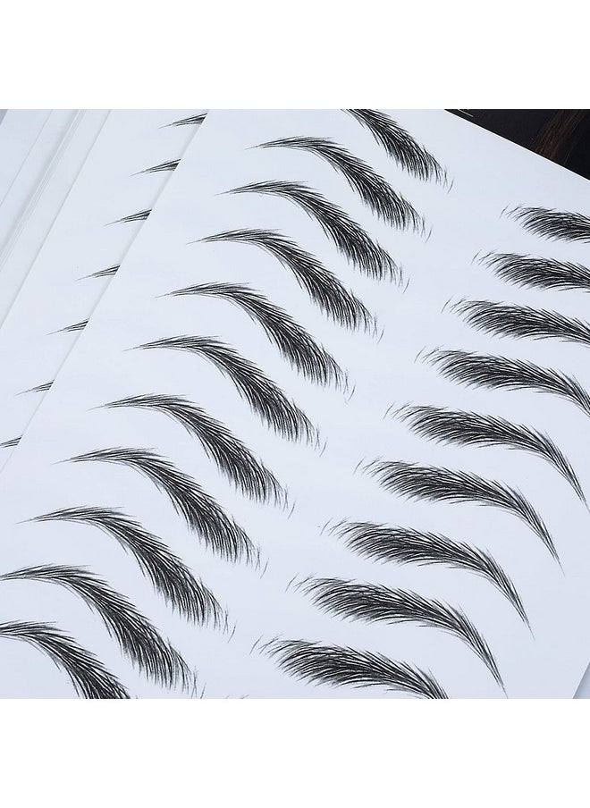 Molain Molain 4D Hair-Like Eyebrow Tattoos Stickers 12 Sheets Waterproof Long-lasting Eyebrow Transfers Stickers Peel Off Eyebrow Sticker for Eyebrow Grooming Shaping 1 Style 132 Pairs (Classic Style)  - Image 3