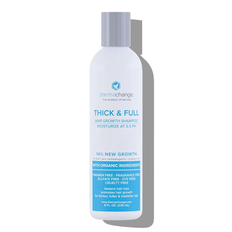 dermachange Hair Growth Shampoo for Thinning Hair and Hair Loss  Volumizing and Thickening SulfateFree Formula for Men and Women  Enhances Shine and Body for ColorTreated Hair with Aloe Vera 8oz