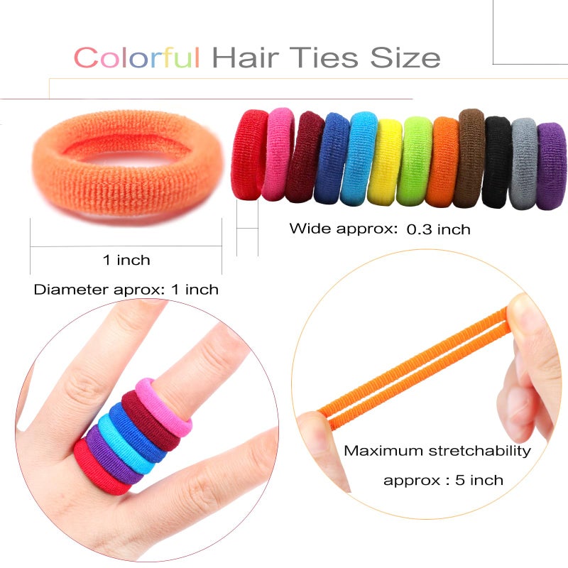 WillingTee Baby Hair Ties,300PCS Nylon Toddler Hair Ties for Girls, Kids Seamless Hair Bands, Girls Elastic Ponytail Holders,Multicolor - Image 2