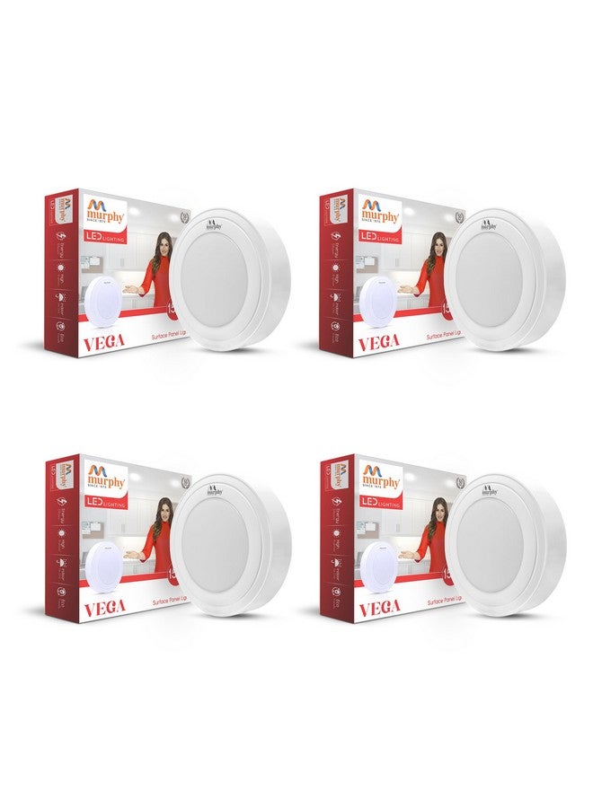 Murphy 15W Vega 3-in-1 Round LED Panel Color Changing Surface Light (Cool White/Warm White/Natural White, Pack of 4) - Image 2