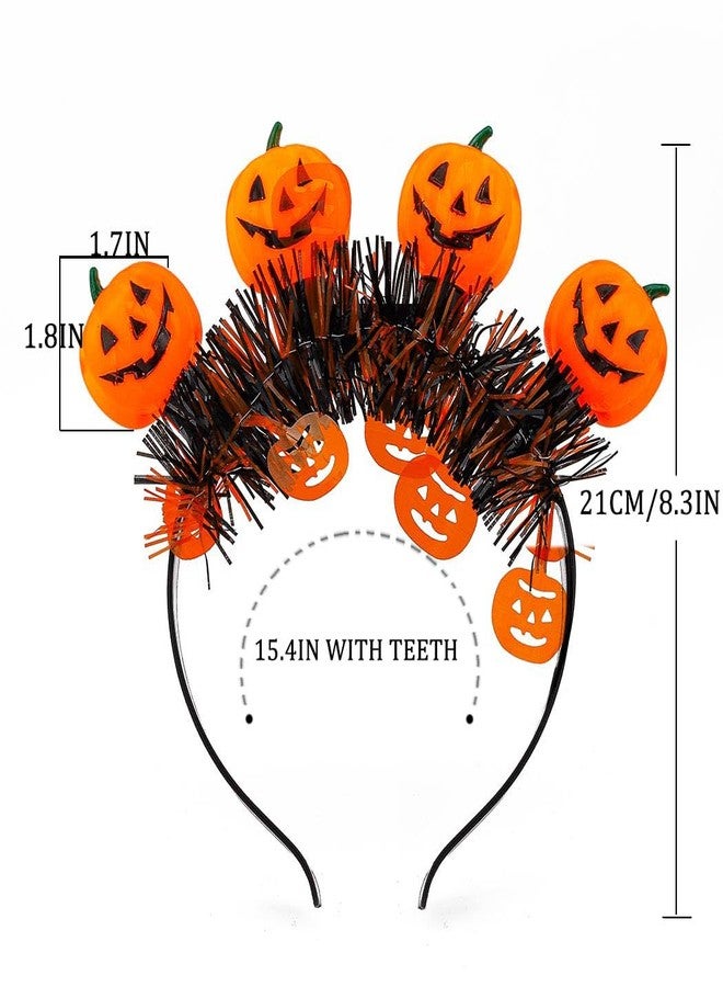 فديزاينر طوق رأس على شكل يقطينة مضيء من Fdesigner، طوق شعر LED للهالوين، طوق رأس متوهج، قطعة رأس لطيفة للعطلات للنساء (برتقالي) - Image 5