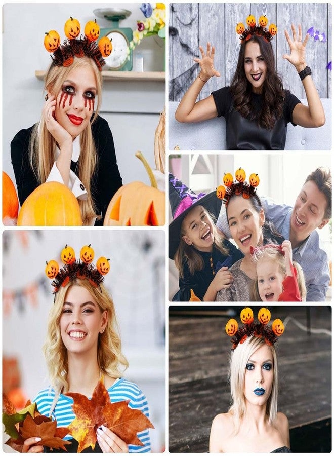 فديزاينر طوق رأس على شكل يقطينة مضيء من Fdesigner، طوق شعر LED للهالوين، طوق رأس متوهج، قطعة رأس لطيفة للعطلات للنساء (برتقالي) - Image 4