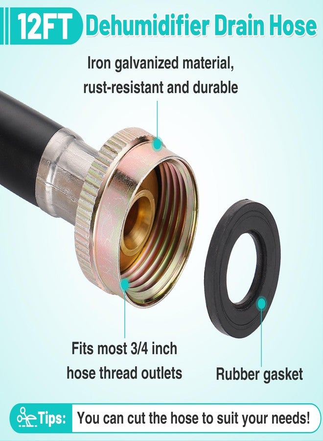 Apipi Leakproof Dehumidifier Drain Hose 3/4" FHT - 12 FT Thickened Dehumidifier Hose with Rustproof Durable Connector, No Kink and Easily Coilable, Fits for Most of Dehumidifiers - Image 4