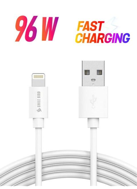 Lightning Cable Fast Charging for iPhone 13, Pro, Pro Max/iPhone 12, Pro, Pro Max/iPhone 11, Pro, Pro Max/iPhone XS MAX/XR/XS/X/8 Plus/8 Supports Power Delivery - White