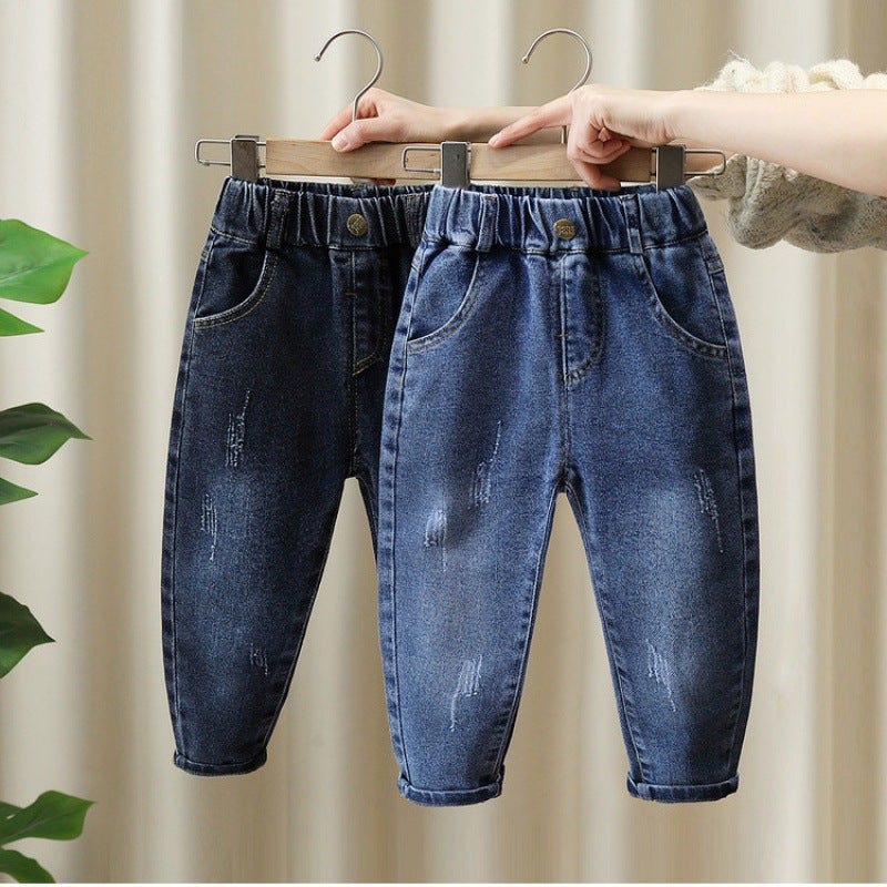 Boys' Jeans 2024 Children'S Slim Fit Skinny Pants Children'S All-Match Western Style Casual Pants Fashion - Image 2