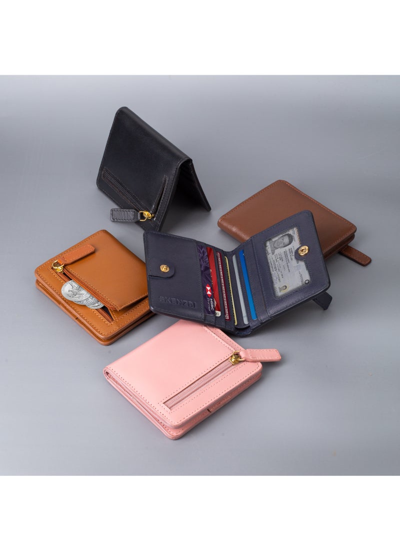 SKENZBI Women's Wallet Bifold Genuine Leather Rfid Blocking Ladies Mini Purse  - Image 2