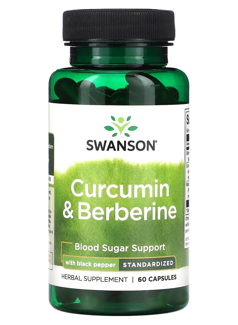 Swanson, Curcumin & Berberine with Black Pepper, 60 Capsules - Image 1