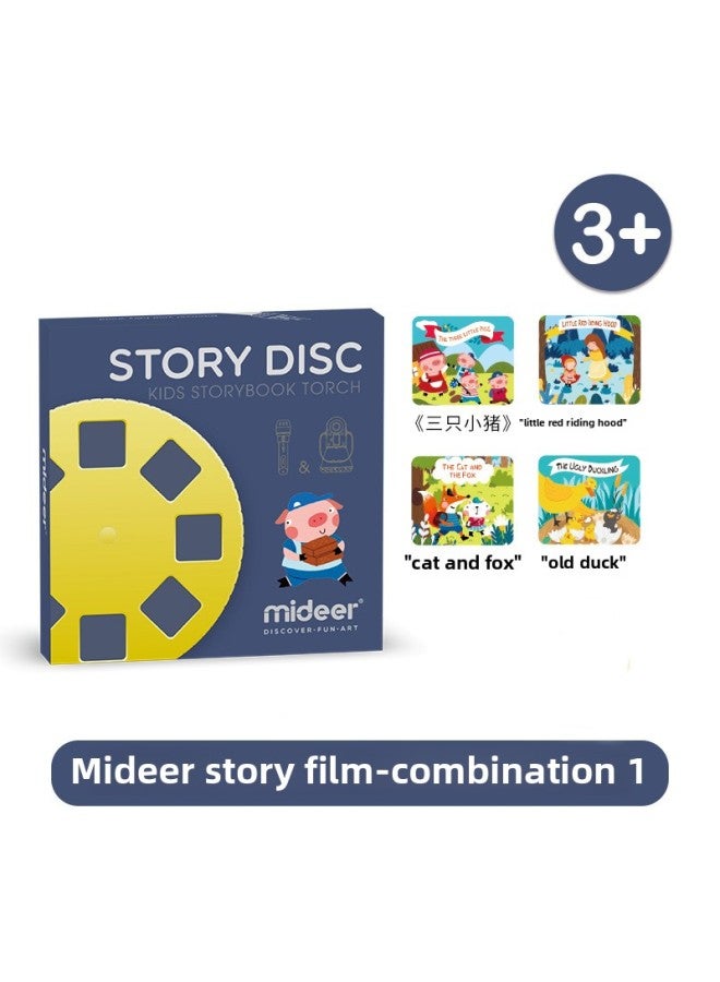Mideer Milu Children's Story Projector Film Expansion Package Baby Projection Film Sleeping Lamp Supporting Expansion-Color:Story Film-Combination 1MD1111 (Yellow) - Image 1
