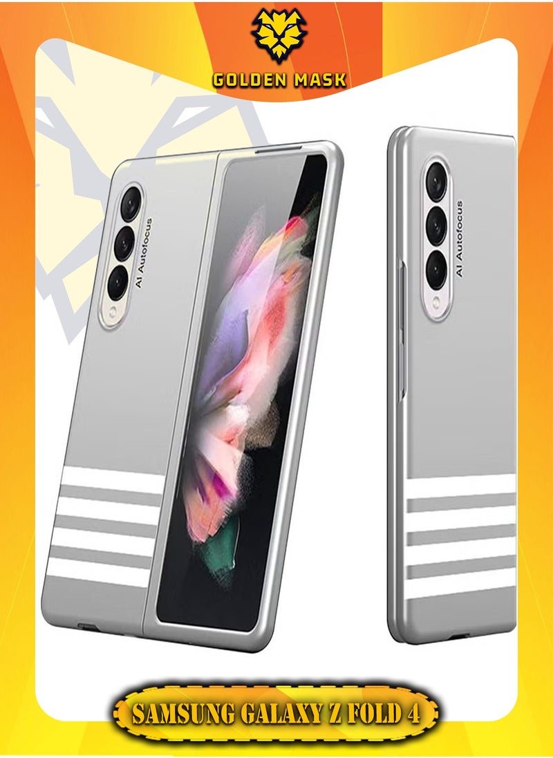GOLDEN MASK GOLDEN MASK For Samsung Galaxy Z Fold 4 Case Ultra Thine Camira protection- (Grey&White)  - Image 2