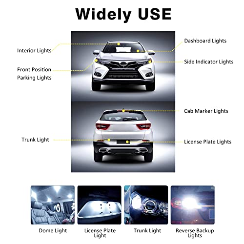 ACOHUIKE T10 921 194 168 175 LED Bulbs Cool White 20-Packs, Super Bright 3014 42-SMD Replacement 12 Volt RV Camper Trailer Boat Trunk Interior Dome Map License Lights, Backup Reverse Lights - Image 5