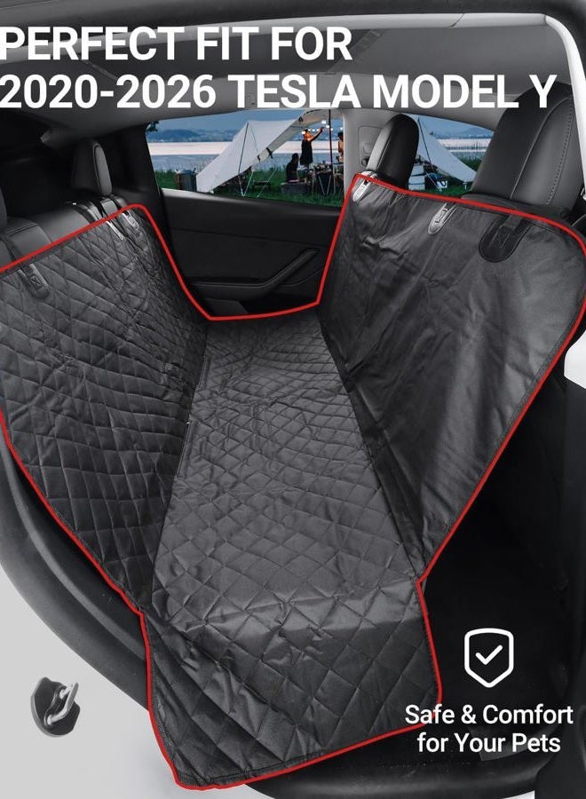 Basenor 2026-2020 Tesla Model Y Juniper Dog Car Seat Cover 100% Waterproof Pet Dog Back Seat Covers Hammock Boot Liner with Adjustable Straps for Model Y Accessories (Standard/Premium/Performance) - Image 4