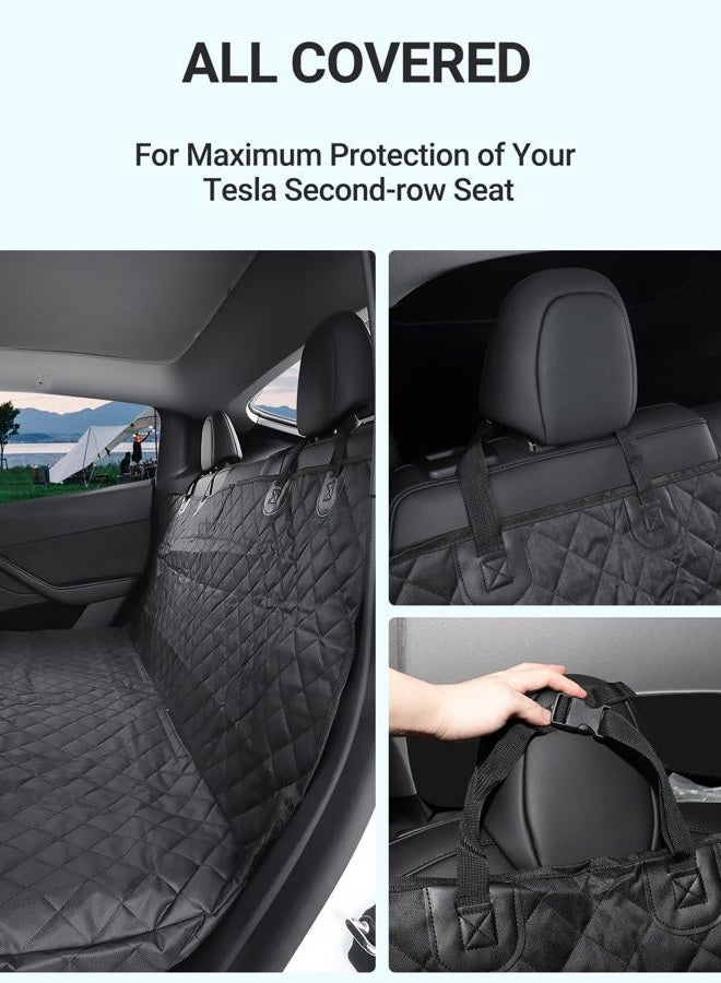 Basenor 2026-2020 Tesla Model Y Juniper Dog Car Seat Cover 100% Waterproof Pet Dog Back Seat Covers Hammock Boot Liner with Adjustable Straps for Model Y Accessories (Standard/Premium/Performance) - Image 3