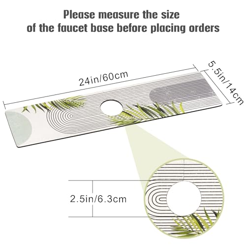 aquoechd Sink Faucet Absorbing Mat, 2 Pack Drying Mat Around Faucet Sink Splash Guard Behind Faucet Sinkmat For Kitchen Bathroom Island Rv 24 * 5.5 Inch (60 * 14 cm) - Image 2