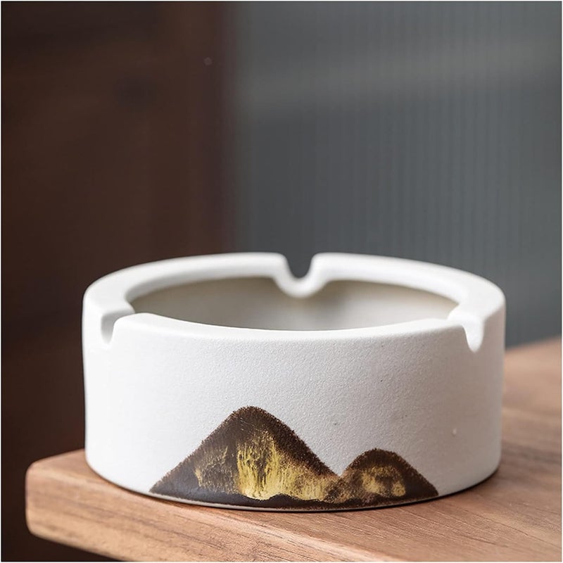 Ashtray Ceramic for Cigarettes Windproof Outdoor Ash Tray Cigarette Butts Holder for Smoker Smokeless - Image 1