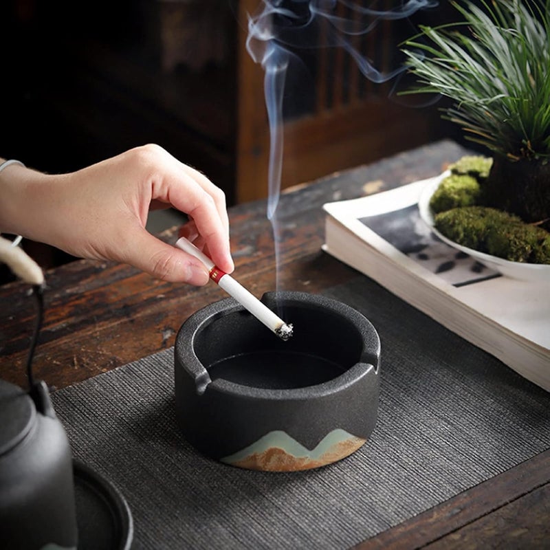 Ashtray Ceramic for Cigarettes Windproof Outdoor Ash Tray Cigarette Butts Holder for Smoker Smokeless - Image 5