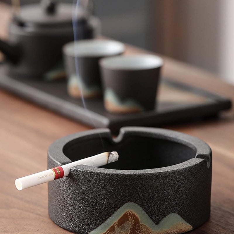Ashtray Ceramic for Cigarettes Windproof Outdoor Ash Tray Cigarette Butts Holder for Smoker Smokeless - Image 3