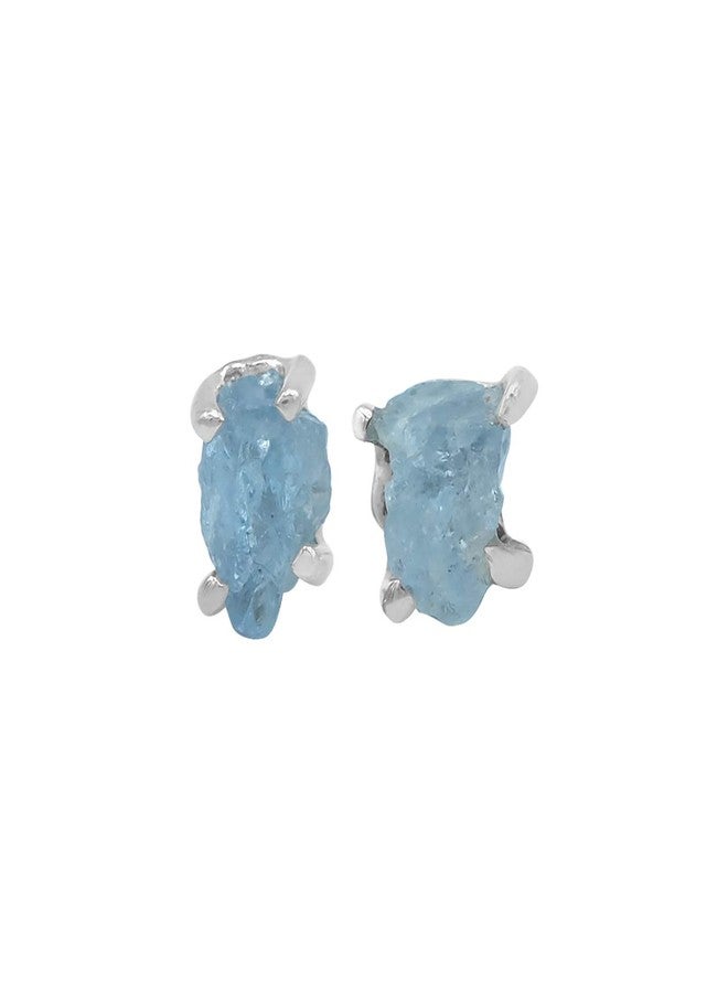 Starborn Creations Aquamarine Gemstone Post Style Earrings - Image 2
