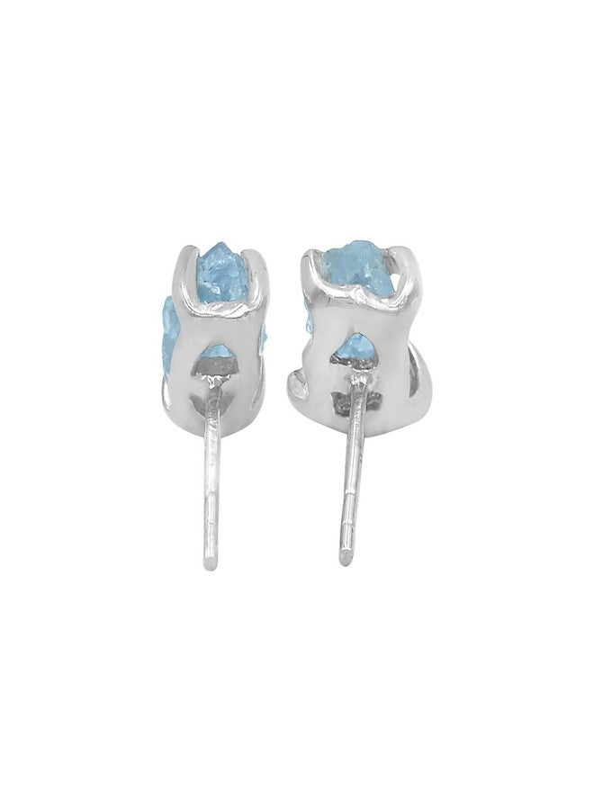 Starborn Creations Aquamarine Gemstone Post Style Earrings - Image 4