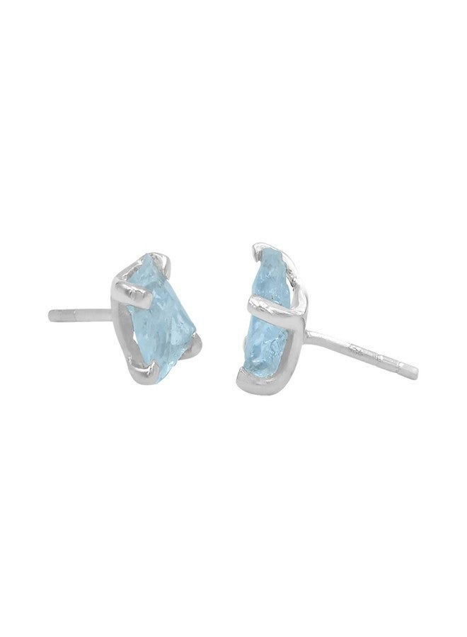Starborn Creations Aquamarine Gemstone Post Style Earrings - Image 3