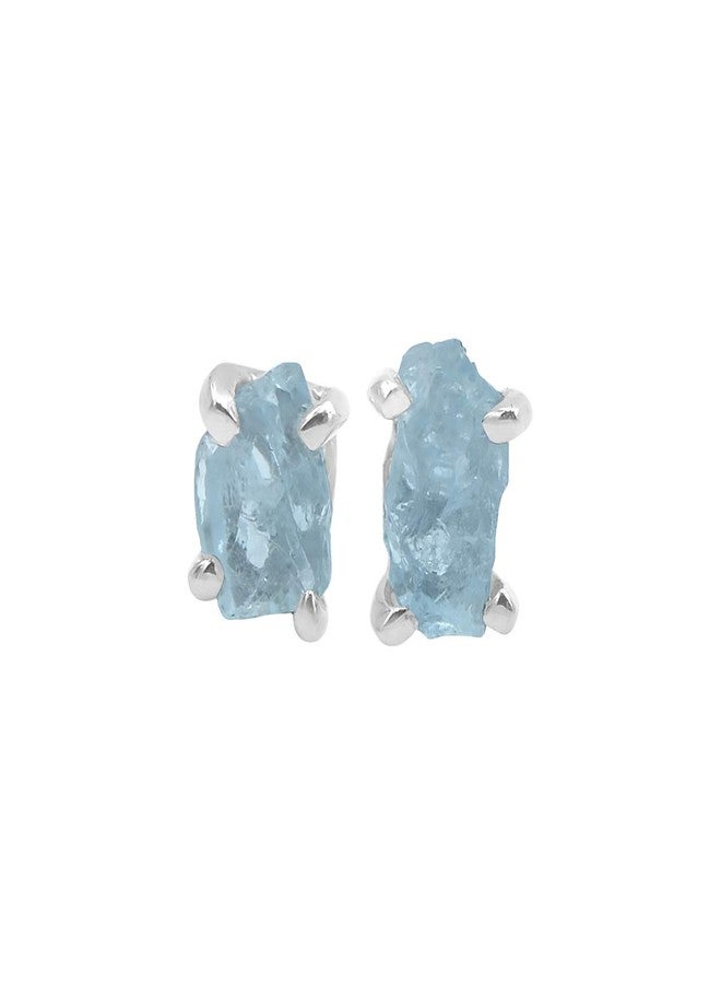 Starborn Creations Aquamarine Gemstone Post Style Earrings - Image 1