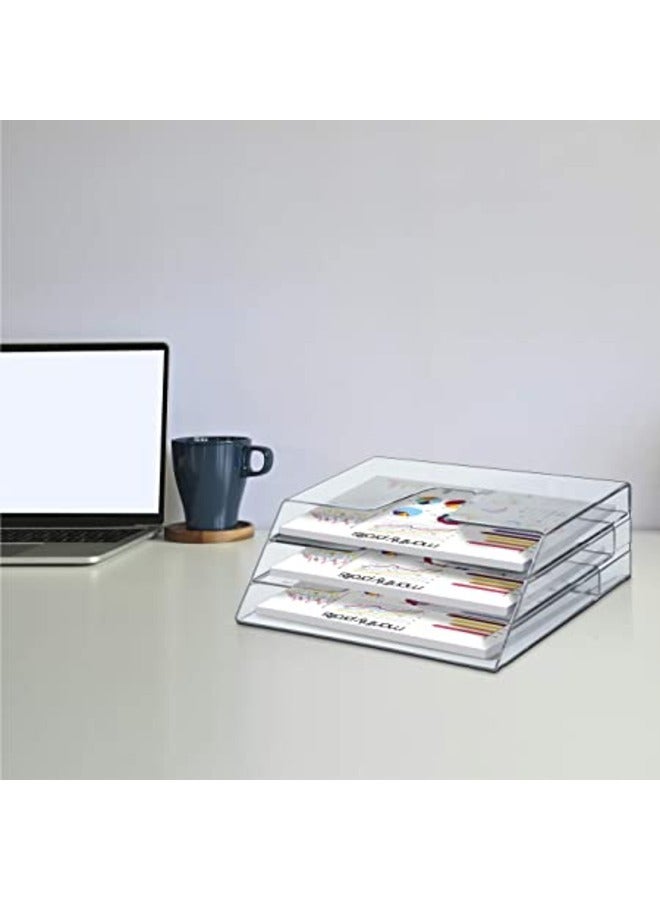 SMARTPOINTS Horizontal Triple File Folder Organiser (Crystal Colour) - Image 3
