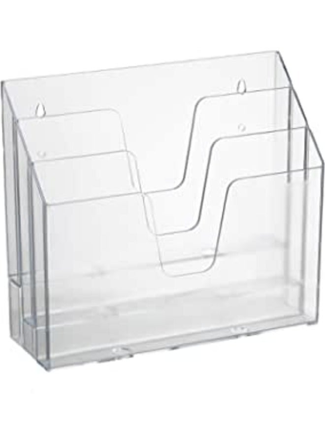 SMARTPOINTS Horizontal Triple File Folder Organiser (Crystal Colour) - Image 1