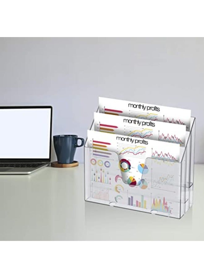 SMARTPOINTS Horizontal Triple File Folder Organiser (Crystal Colour) - Image 2