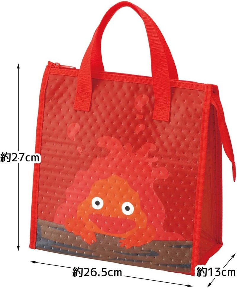 Skater Studio Ghibli Howl's Moving Castle Thermal Insulated Lunch Bag with Zip Closure - Calcifer - Image 3
