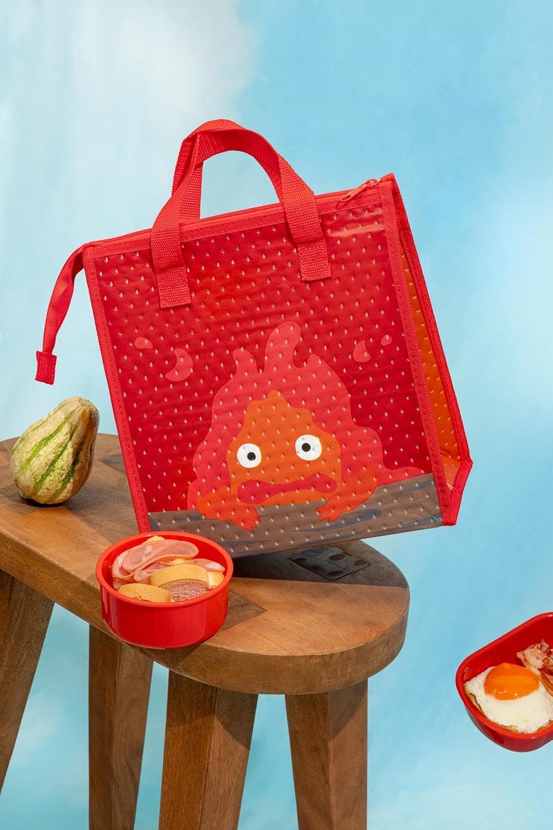 Skater Studio Ghibli Howl's Moving Castle Thermal Insulated Lunch Bag with Zip Closure - Calcifer - Image 2